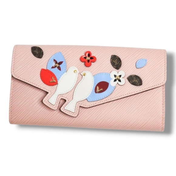 LOUIS VUITTON Victorine Pink Bird Long Wallet Portefeuille Sala Rose Ballerine - Picture 3 of 16